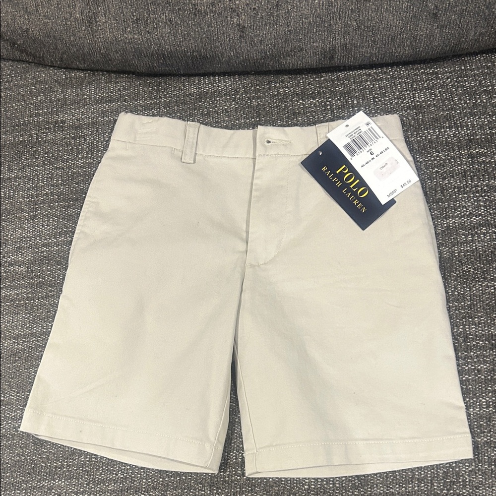 Polo by Ralph Lauren boy’s Beige Flat Front Shorts